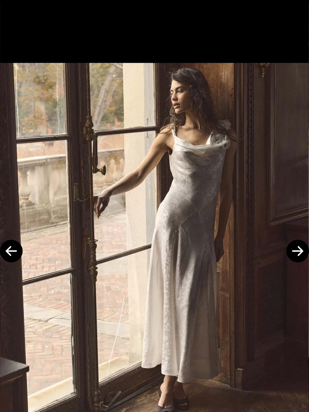Doen Solena Elegant White Satin Slip Dress M